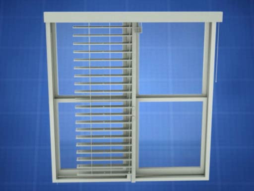 Window Blind with Center Opening