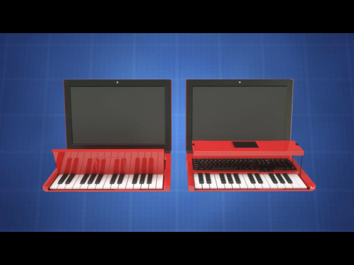 Laptop Computer with  Integrated Piano Keyboard