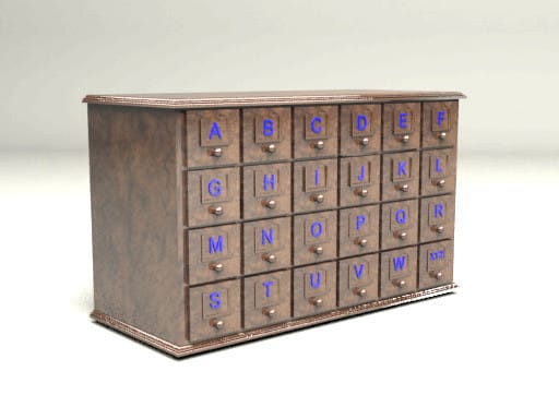 Chest Of Blocks With Interchangeable Decorative Fronts