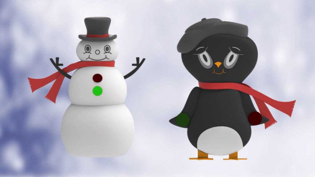 Snowman and Penguin Temperature Indicators