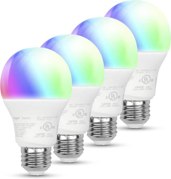 Amazon Basics Dimmable A19 LED Smart Light Bulbs Alexa Compatible, Color Changing, 60W Equivalent, 800LM, 2.4 GHz Wi-Fi, No Hub Required, 1 Pack - Image 14