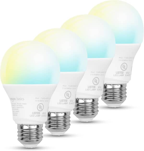 Amazon Basics Dimmable A19 LED Smart Light Bulbs Alexa Compatible, Color Changing, 60W Equivalent, 800LM, 2.4 GHz Wi-Fi, No Hub Required, 1 Pack - Image 20